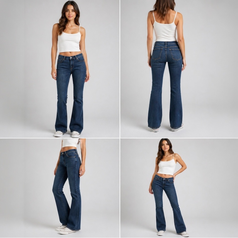 GAP Flare Stretch Jeans Womens Size 8R Blue Denim Mid Rise Y2K